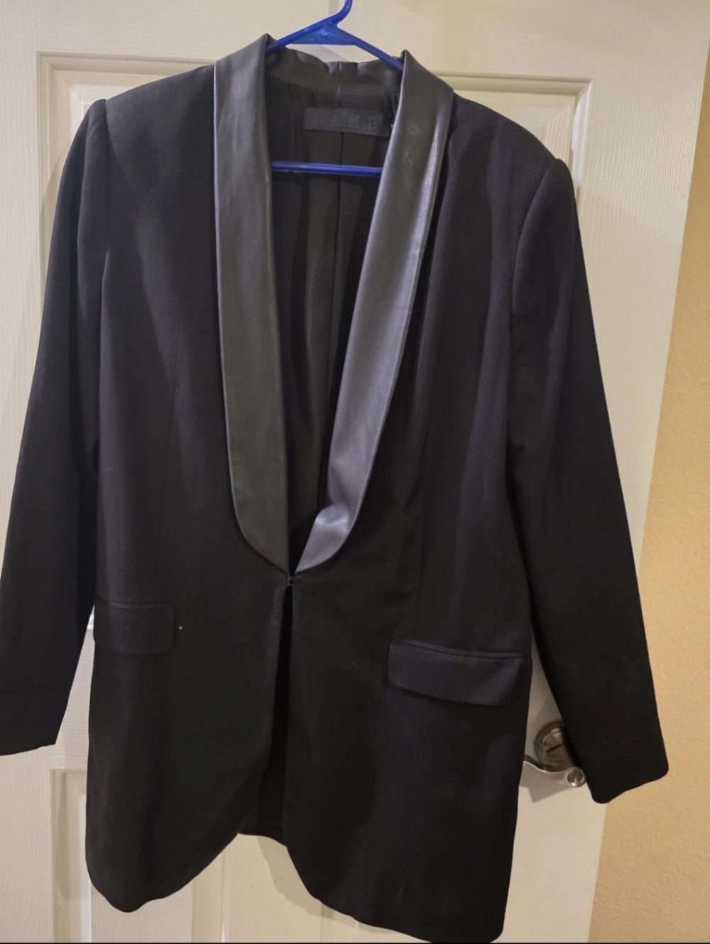 L.A.M.B. Black Women's Blazer with Satin Shawl Collar